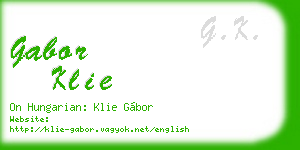 gabor klie business card